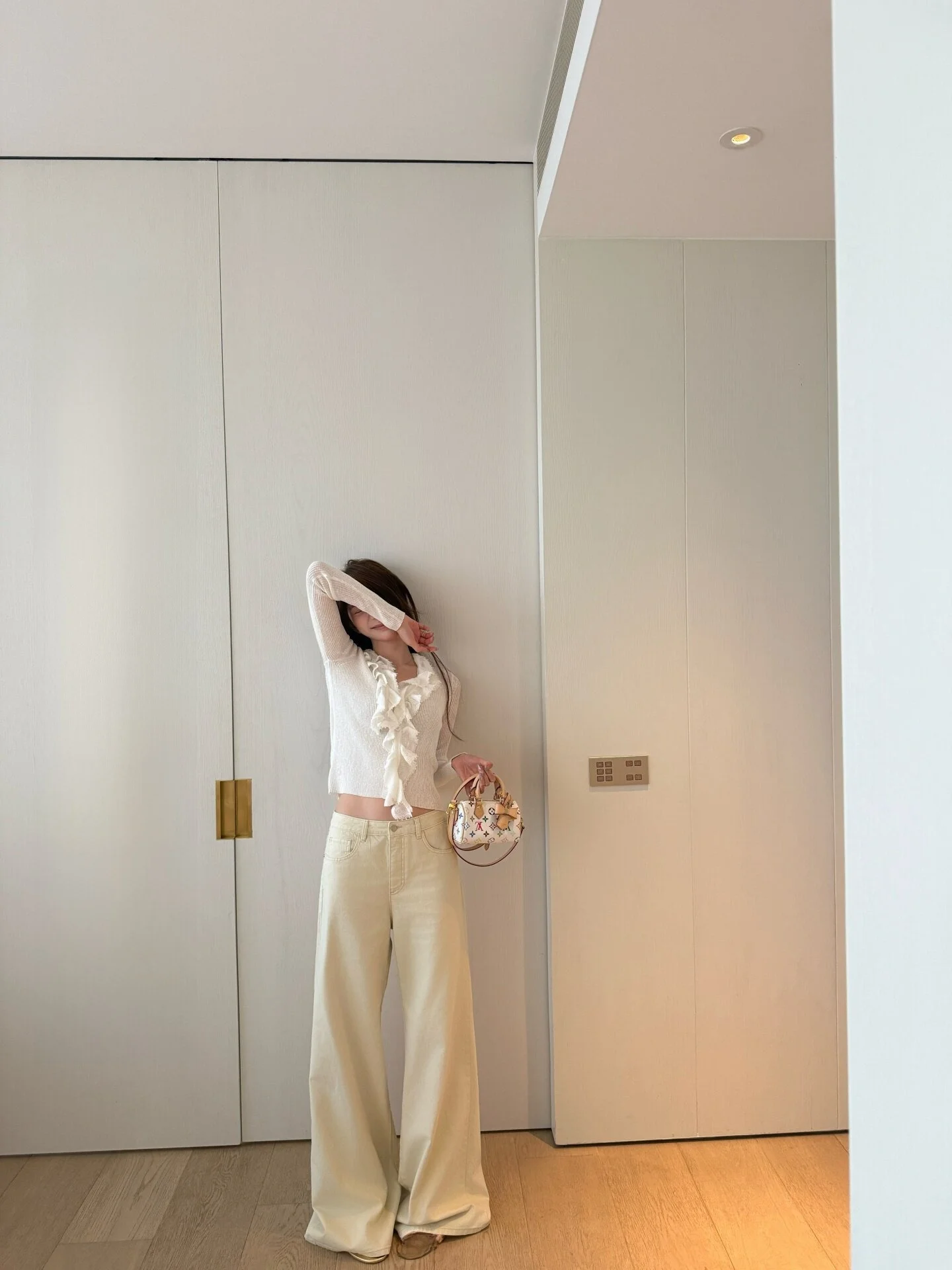 

Yangzifan Store's Bestselling Soft Cotton Cr Denim Pants High Waist Straight Leg Casual Sle Spring Faion Women's Set