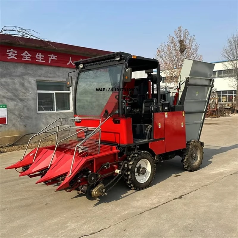 Mini Corn Combine Harvester Wheel Type Stem Forage Harvester High Productivity Agriculture Machine Corn Harvesting Equipment