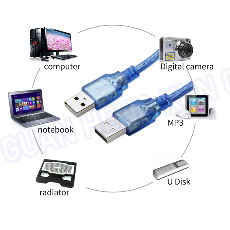 USB 2.0 Data Cable Male to Male Mobile Hard Drive Laptop Cooler Connection Dual Male Data Cable Extension