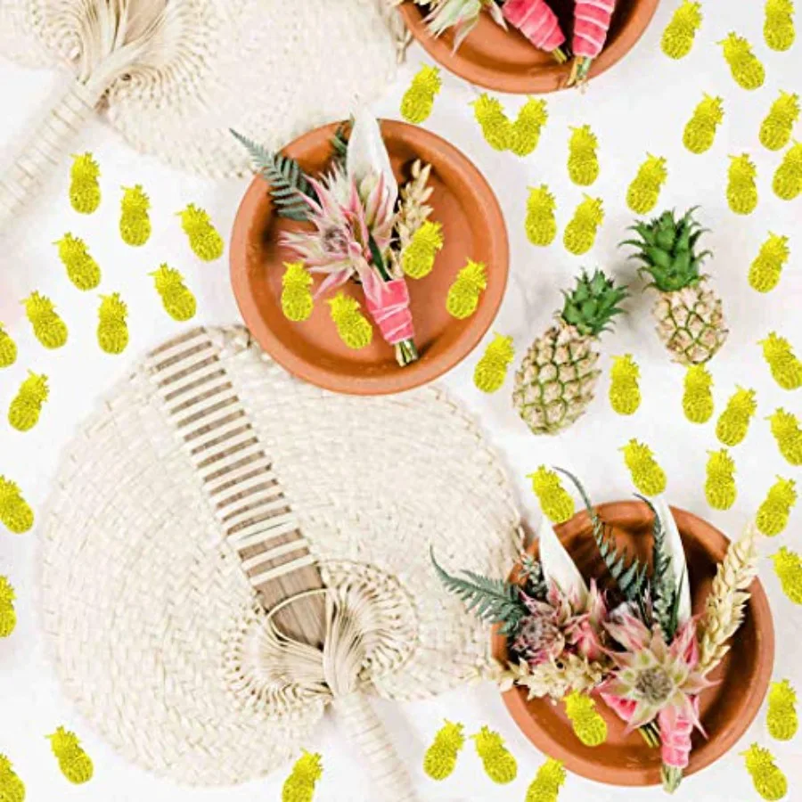 Confettis d'été à paillettes d'ananas, décoration de Table pour cadeaux de fête, pour Luau Tropical, Jungle hawaïenne, plage, thème de mariage, partie d'île