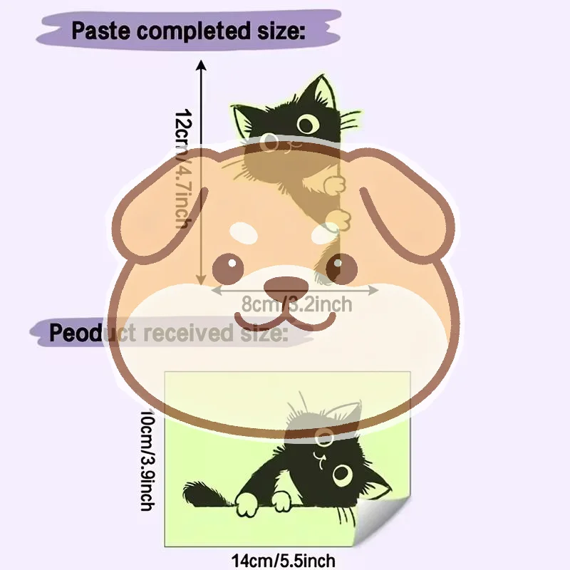 Self-Adhesive Glowing Cat Wall Stickers Luminous Non-Toxic Decals for Kids Bedroom Living Room Home Decor