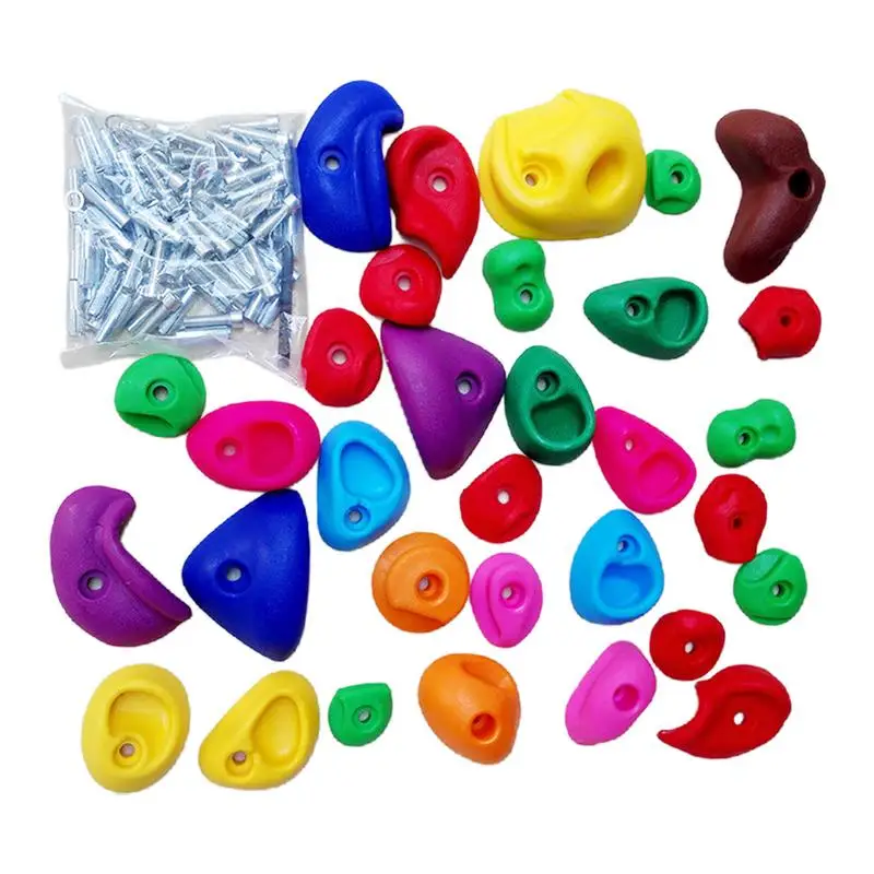 Climbing Holds For Kids 32pcs Rock Climbing Grips For Kindergarten Heavy Duty Playground Play Set Rock Climbing Holds Set For