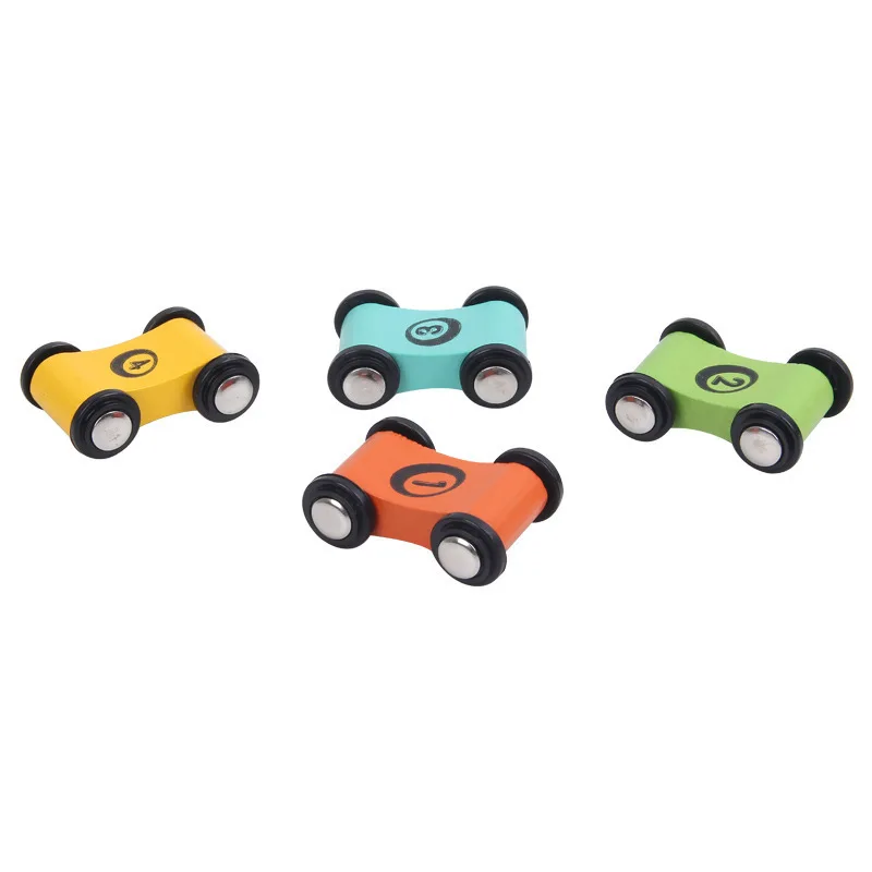 4pcs Track Toy Car Children Wooden Scooter Toy for Sliding Racing Slide Replacement Ramp Race Car Model Toys for Boy Mini Racer