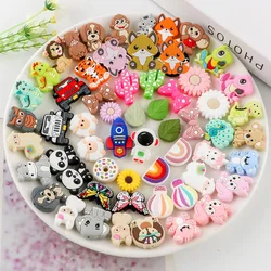 5/10Pcs Colorful Mini Silicone Animal Beads DIY Bracelet Necklace Keychain Jewelry Handmade Accessories