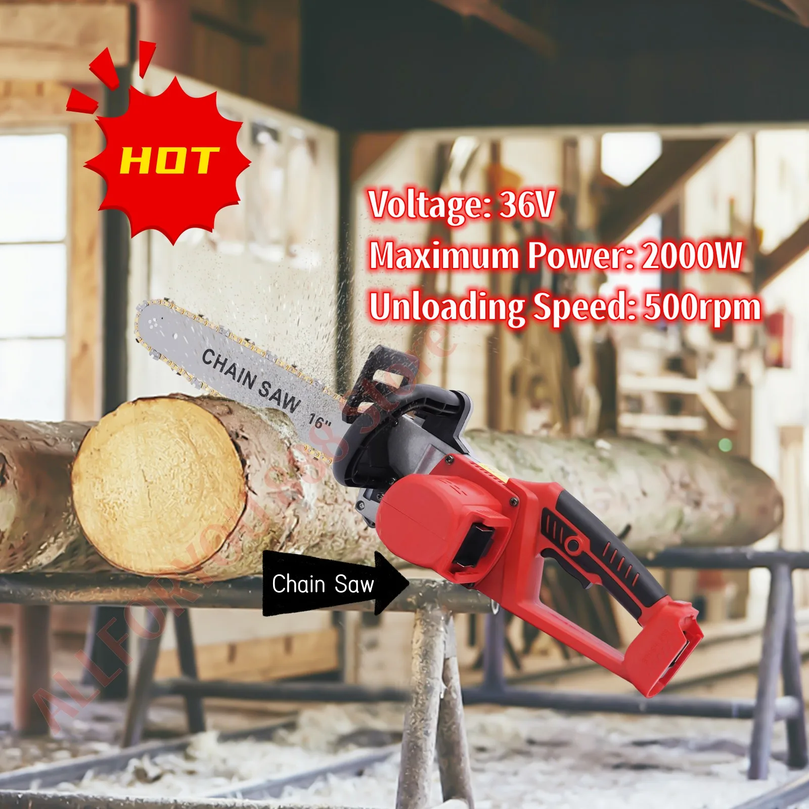 Electric Chainsaw Cordless Handheld Saw Wood Cutting Rool  Woodworking Rechargeab