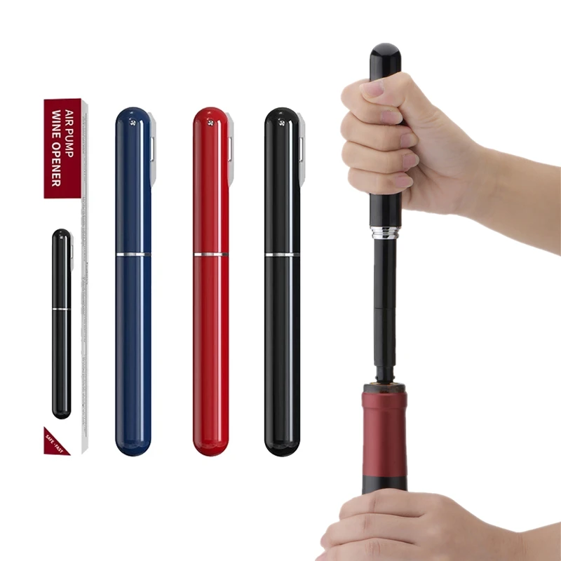 

2PCS Air Pump Wine Bottle Opener Portable Pen Shape Stainless Steel Pin Air Pressure Red Wine Corkscrew Kitchen Tools Bar A