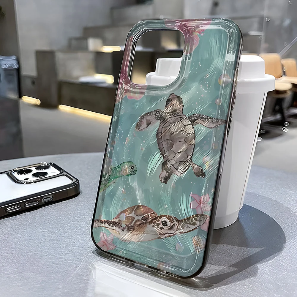 Clear Phone Case For Samsung S23 S26 S22 S25 S21 S24 Ultra Plus FE A36 A54 Note20 A35 A55 A56 A53 Soft TPU Sea Turtle Lens Cover