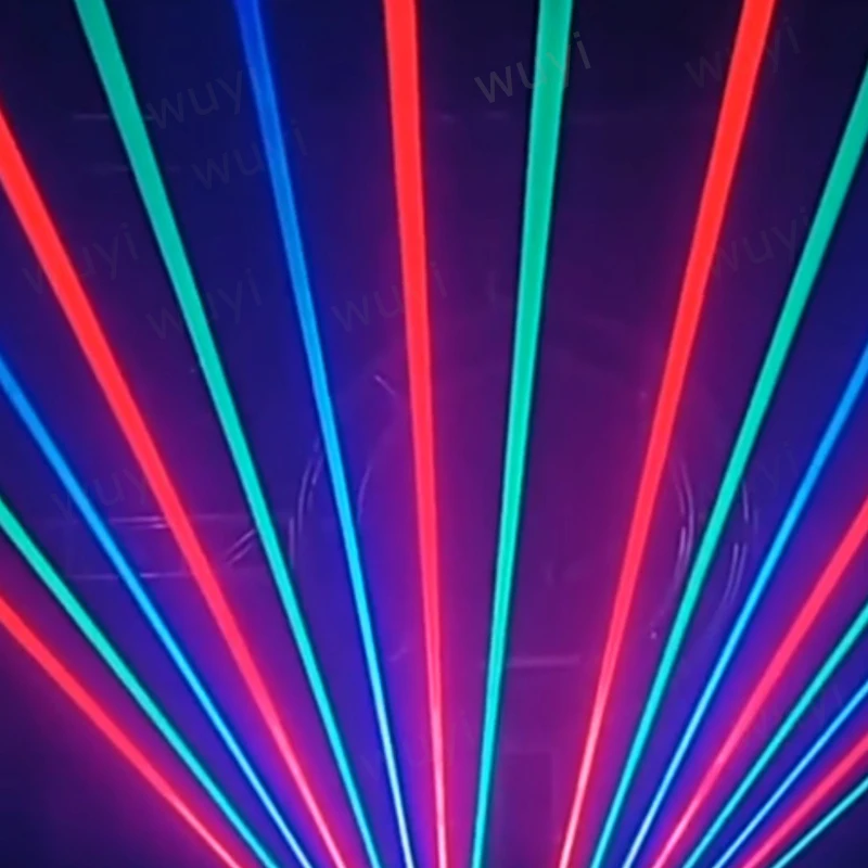 8 oczu światło laserowe czerwono-zielony niebieskie odcienie oświetlenie z ruchomą głowicą do skanowania DMX na imprezę Disco Bar