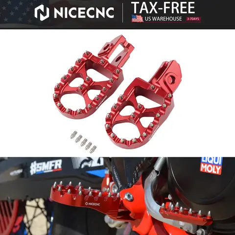 NICECNC For Beta RR 300 2020-2024 Forged Aluminum Foot Pegs FootRest Footpegs Rests Pedals RR 250 350 390 400 430 450 480 520