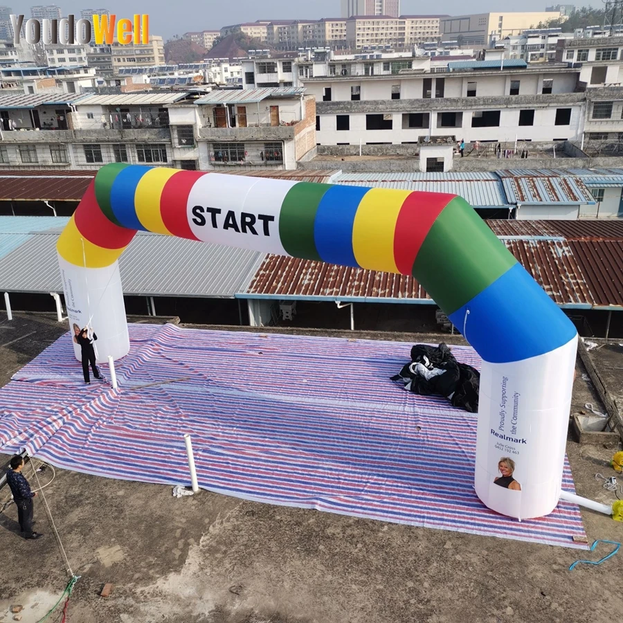 Color -Colored Arches Outside The End Of The End Inflatable Advertisement