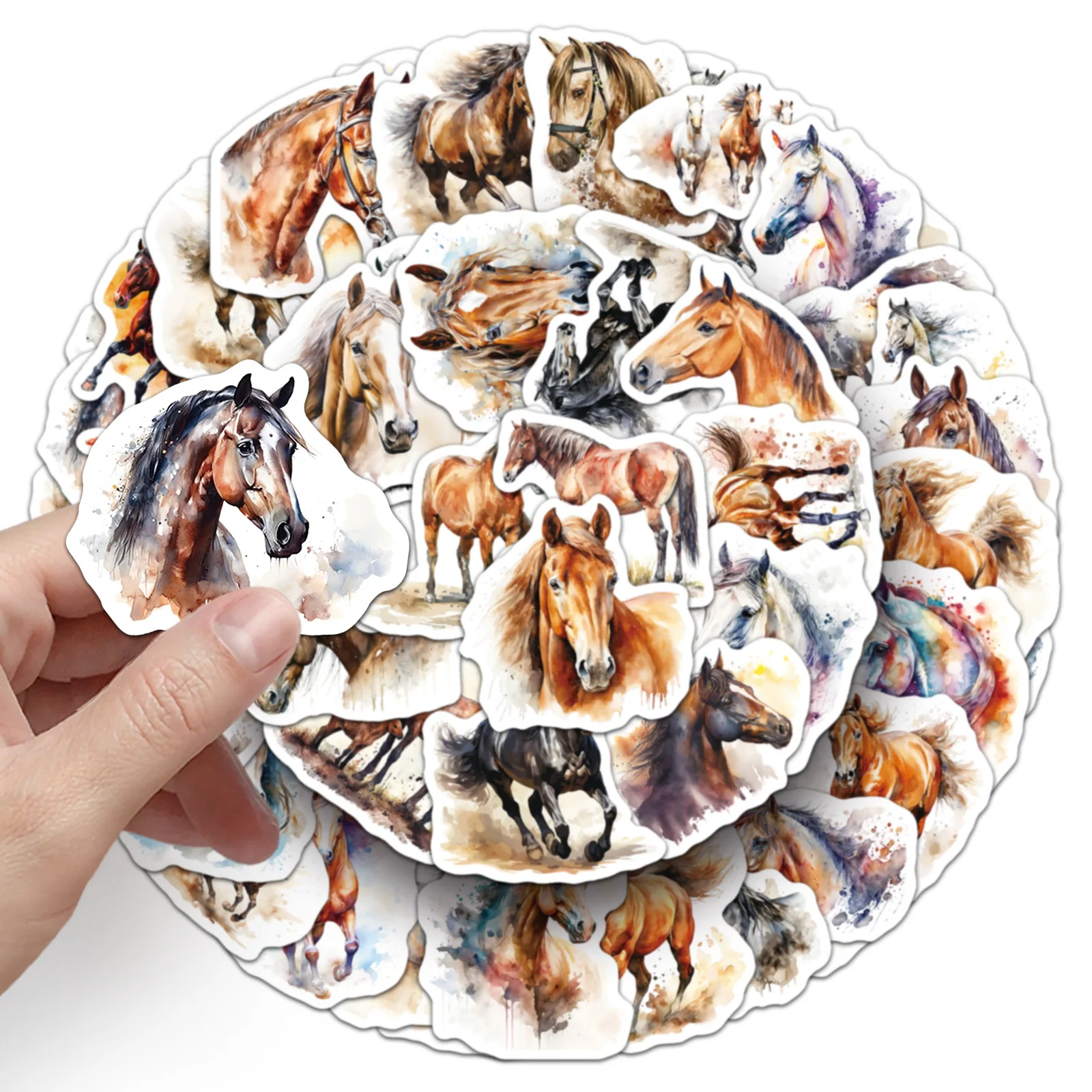 10/30/50PCS Pferd Cartoon Aufkleber Tinte Stil Tier Graffiti Lustige Kinder Spielzeug Aufkleber Laptop Telefon Gitarre fahrrad Skateboard Aufkleber