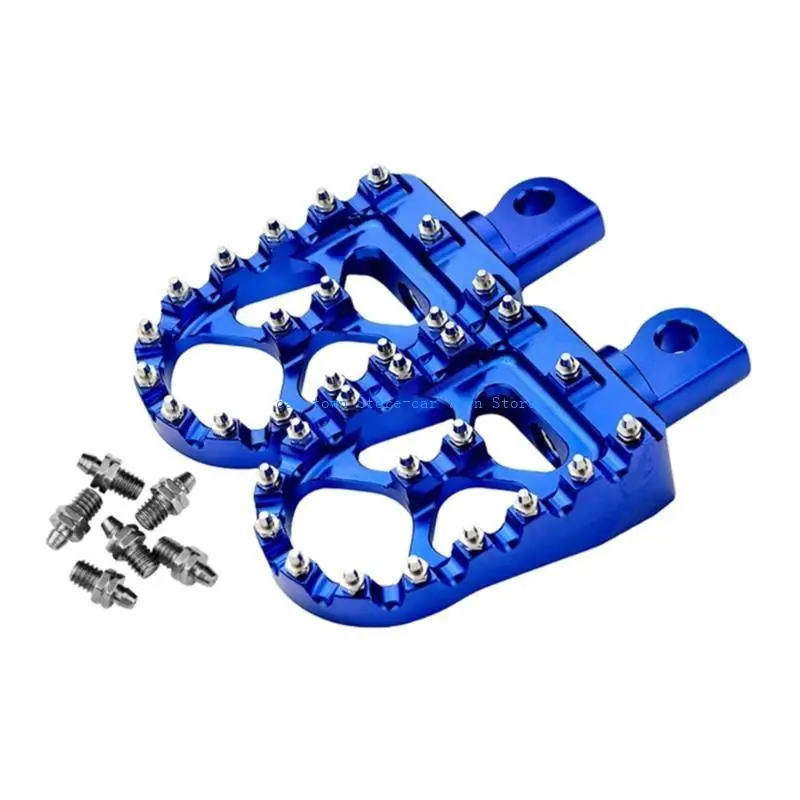 RXJE Motorcycle Footrests Aluminum Alloy Non Slip Pattern Broad Compatibility Fast Mounting No Tools Needed