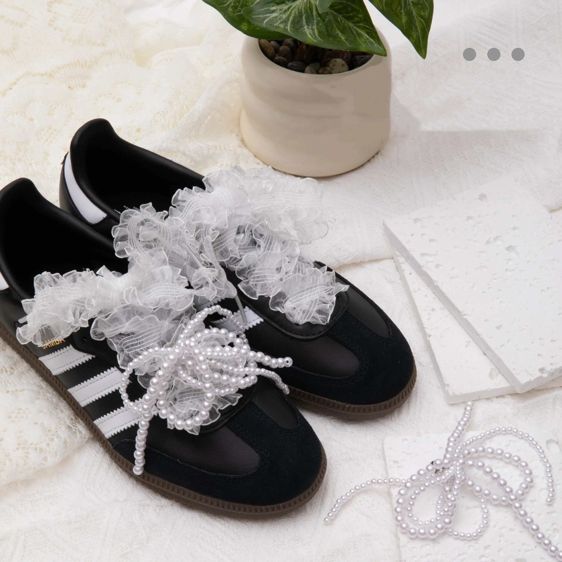 Lace Fungus Edge Shoe Laces Ballet Style Pearl Bow Shoes Accessories Flat Shoelaces Sneakers Width 1.2cm/3cm Length 80cm/120cm