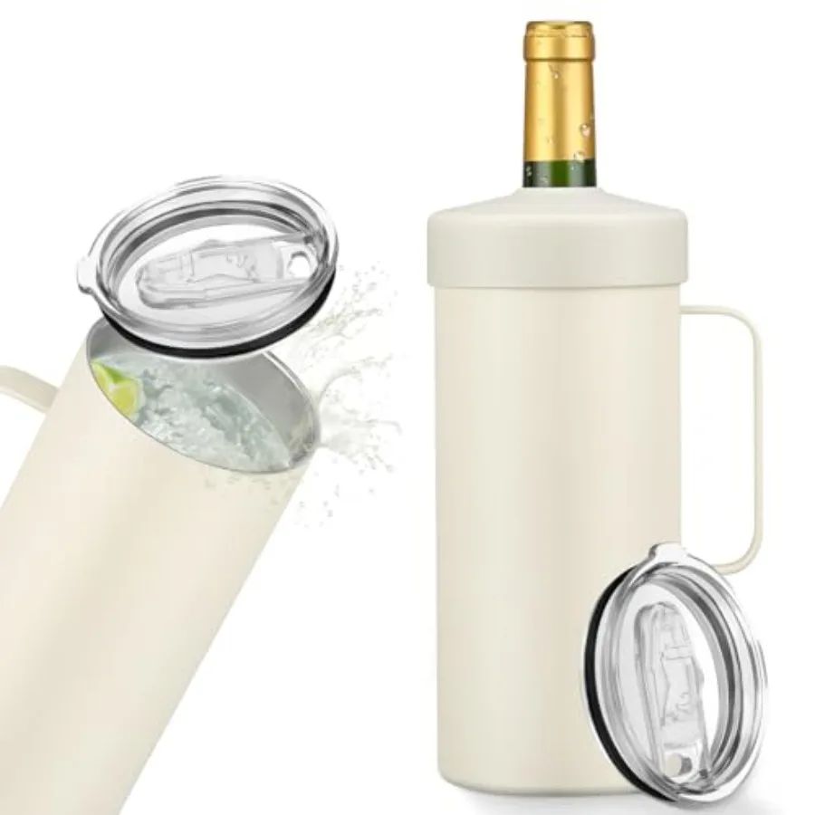 

Wine Bottle Chiller with Handle Portable Rapid Cooling Champagne Insulator Wine Cooler Sleeve Ideal Gift for Wine Lover Perfect