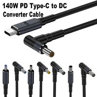 1.8m USB Type C to DC Cable PD 140W Line Power Supply Cord for HP/Dell/Asus Converter Line  Fast Charging Wire 20V 7A Converter