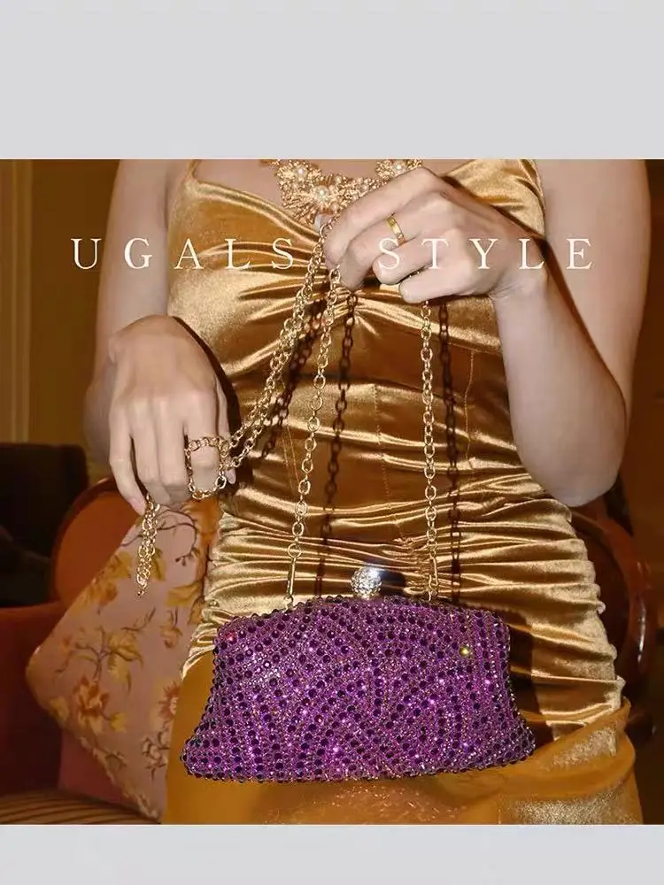 Wedding Party Clutch Purse Luxury Glitter Banquet Bag Crystal Shiny Diamond Evening Bag Women's Handbag Shoulder Crossbody Bag - Image 5