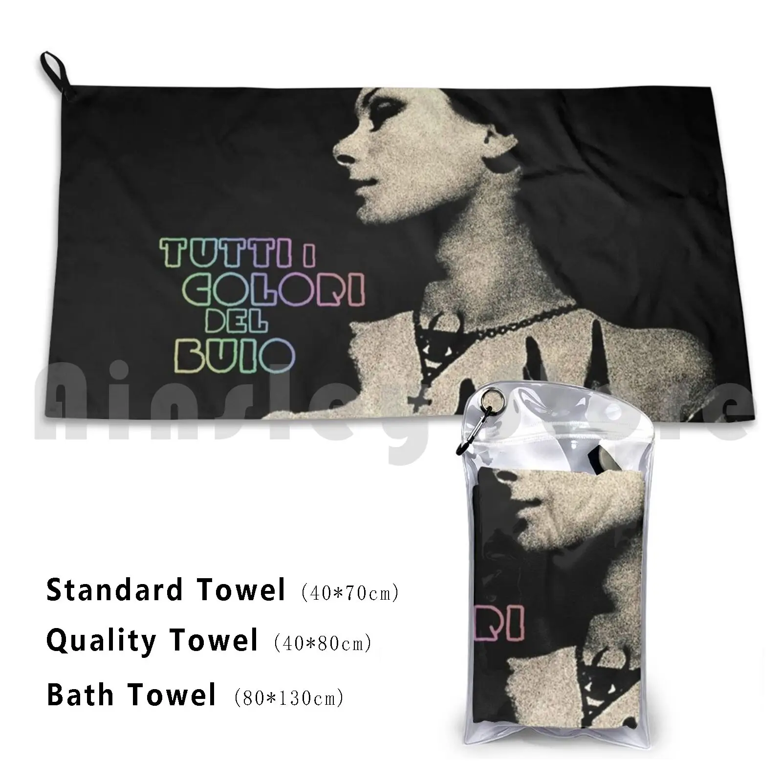 All The Colors Of The Dark Custom Towel Bath Towel Giallo Italian Film Foreign Cinema Exploitation Edwige