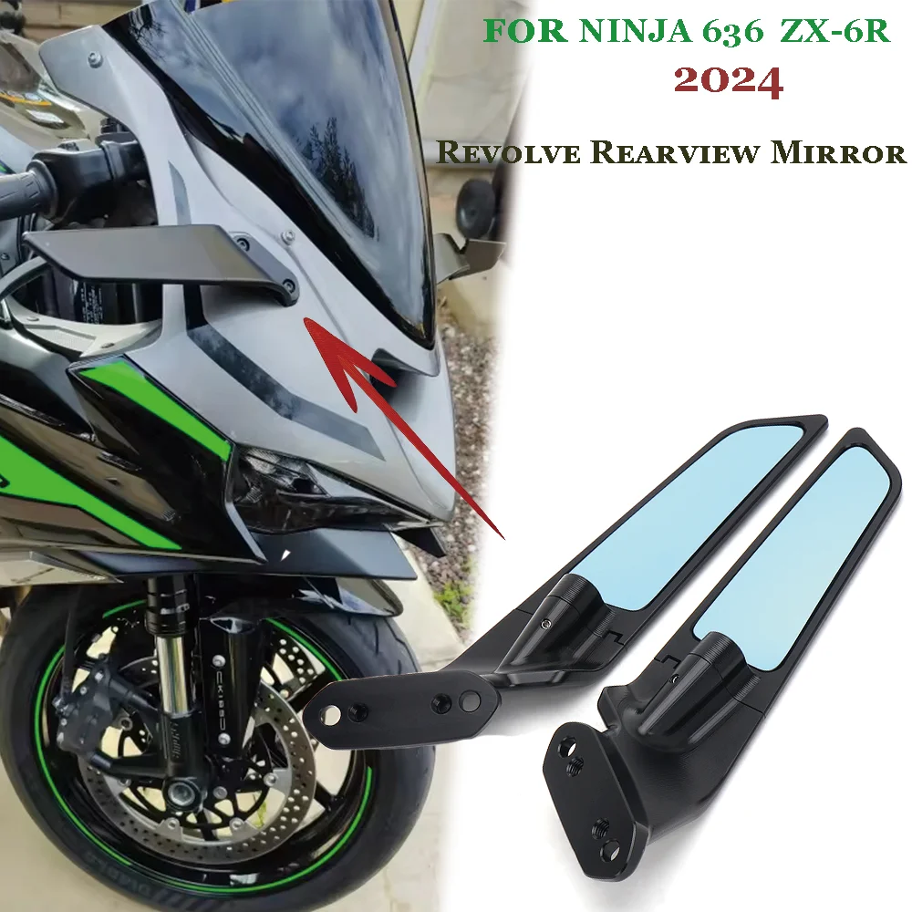 ZX 6R 2024 New Motorcycle Revolve Rearview Mirror Windshield side mirrors For Kawasaki NINJA ZX-6R 636 2019-2023