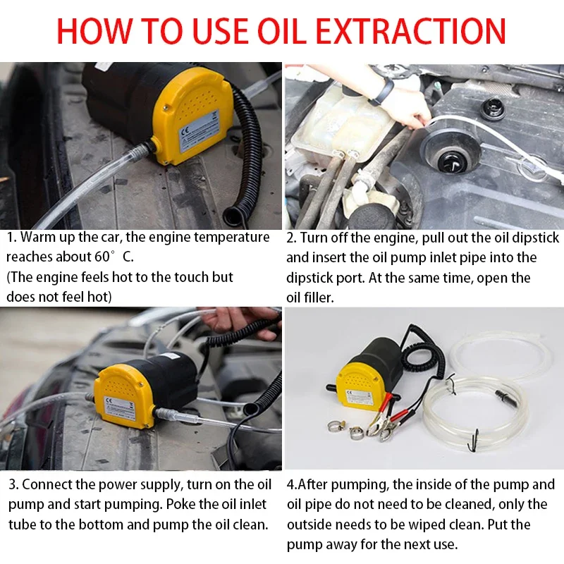 

1PC 12V Oil Extractor Transfer Pump Car Oil Fuel Extractor Mini Fuel Extractor Transfer Pump with Tube for Car Boats