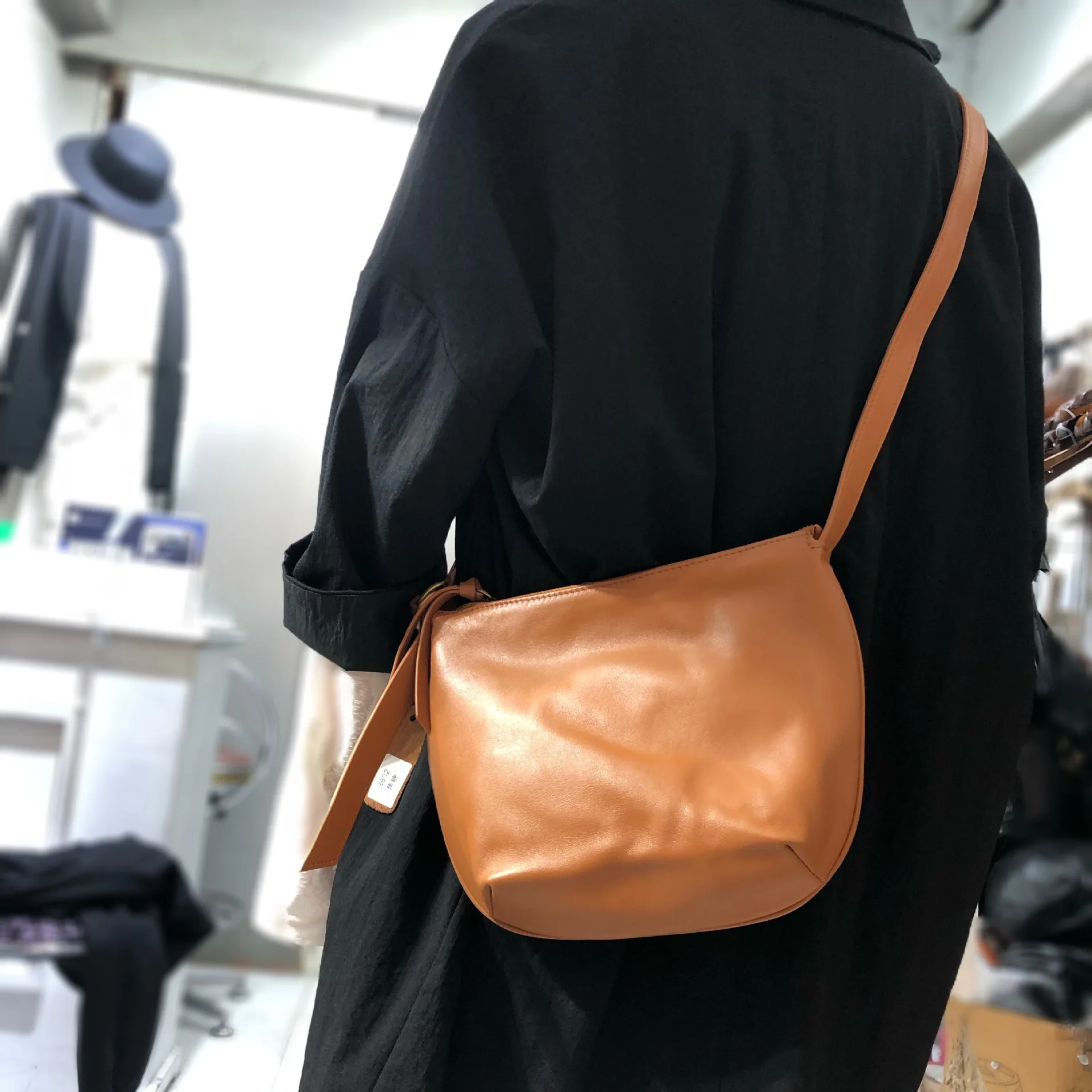 Simple Natural Leather Crossbody Bag Women Shoulder Bags Vintage Real Genuine Cowhide Handbags and purses Small Female Bag Solid