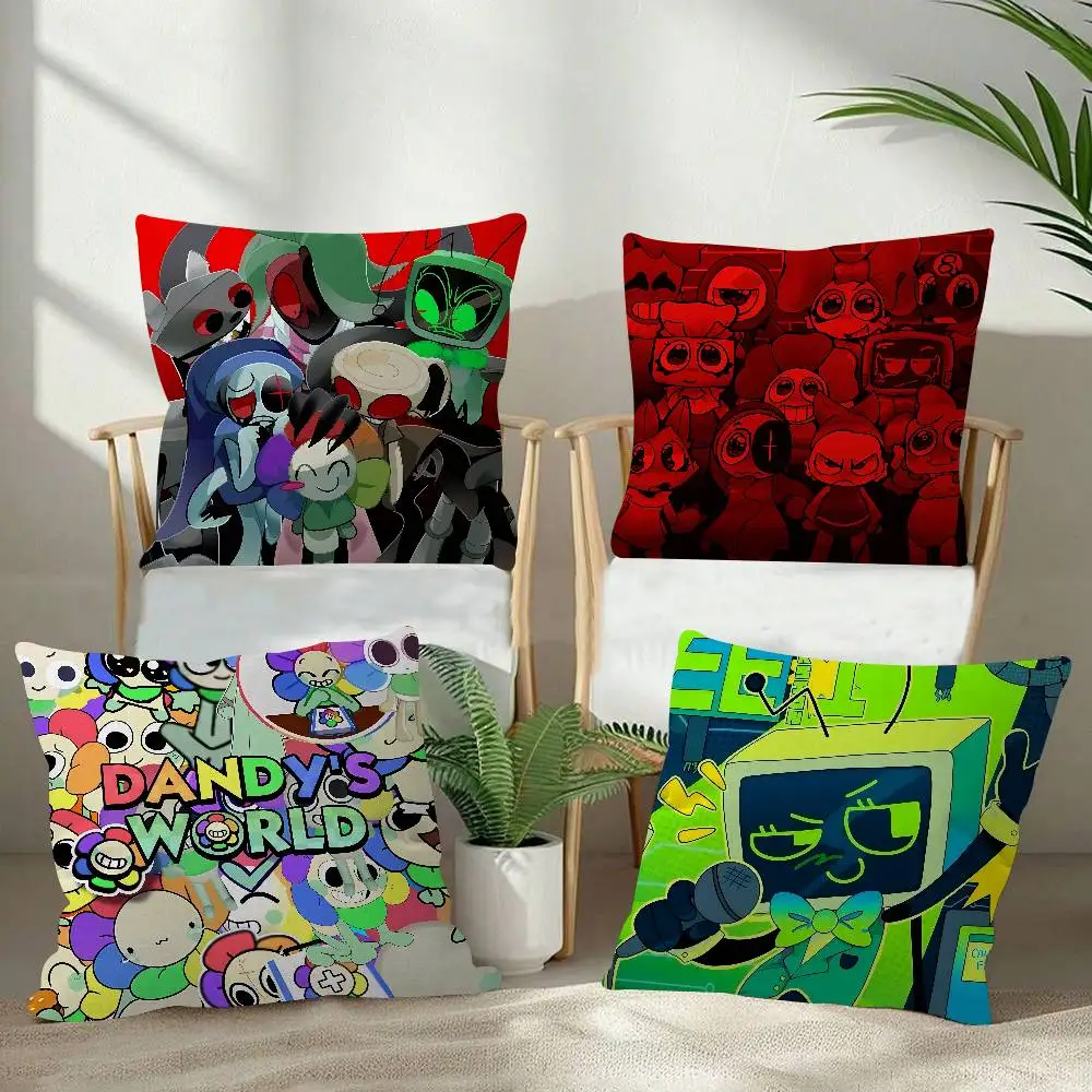 Cartoon Pillow Case Fashion Square Pillowcase Bedroom Sofa Room Ins Decoration Leisure Anime D-Dandys W-World