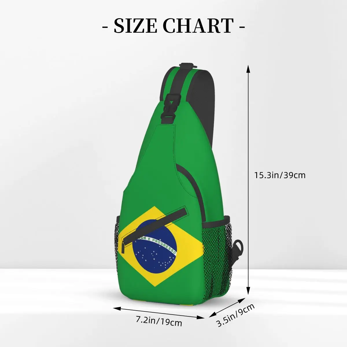 Bandolera con bandera de Brasil, Bolso pequeño de pecho, mochila de hombro, mochila de día para viajes, senderismo y deportes