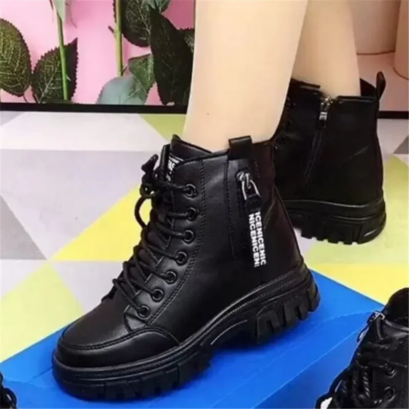 Zapatos cálidos de Invierno para Mujer, Zapatillas informales de terciopelo que combinan con todo, suela gruesa de algodón, 2023