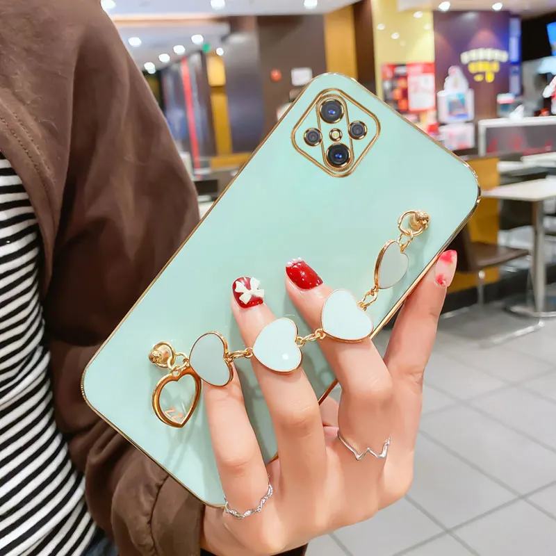 Luxury Plating Love Bracelet Anti-fall Case for OPPO Reno4 Z 5G Cases For OPPO Reno 4Z Sexy Cover Case Reno4 z 5G