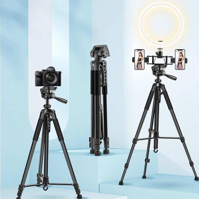 Photography Camera Tripod Foldable 1.7M Aluminum Tripod Monopod Compatible with 1/4\