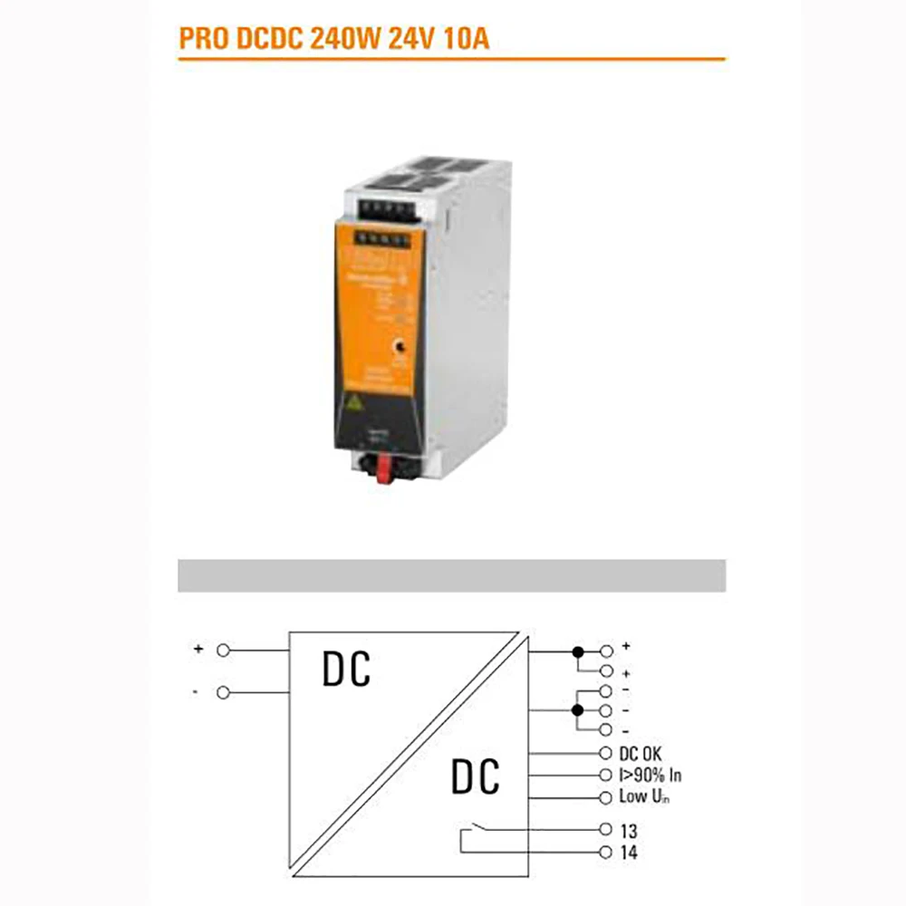 

Импульсный преобразователь постоянного тока PRO DCDC 240 Вт, 24 В, 10 А для Weidmuller 2001810000