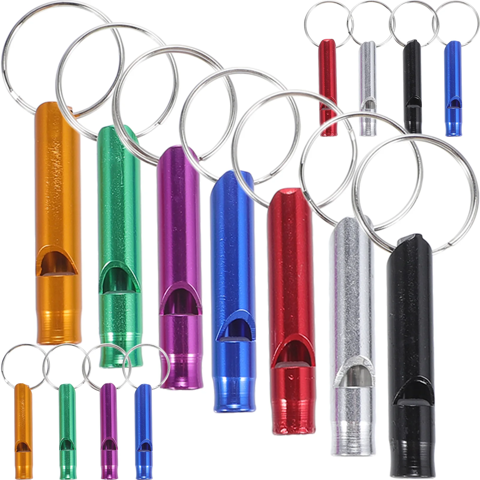 15 Pcs Keychain Aluminum Alloy Whistle Delicate Portable Hiking Emergency Camping Supply