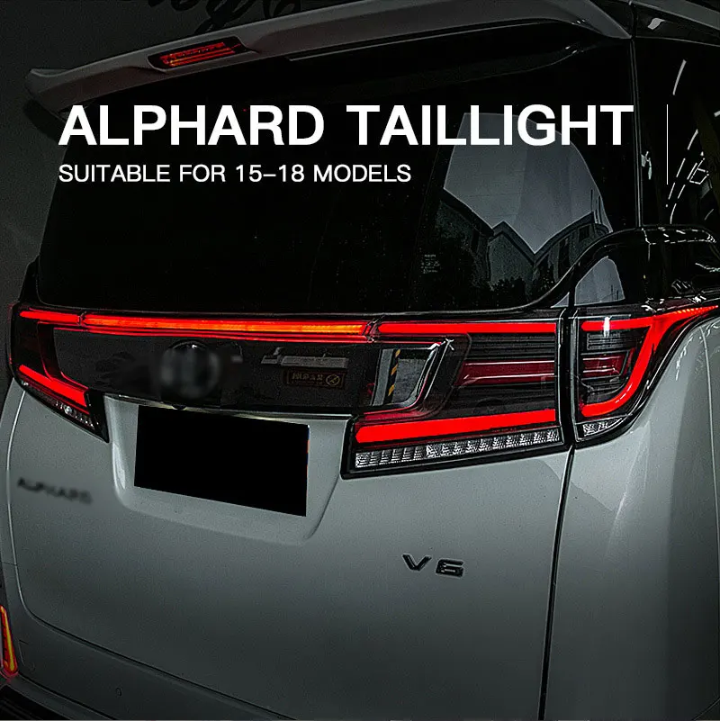 LED الضوء الخلفي ل 2015-2023 تويوتا ألارد الذيل ضوء 2019-2021 Vellfire كامل LED لمبة خلفية DRL الفرامل متتابعة بدوره إشارة 2 قطعة