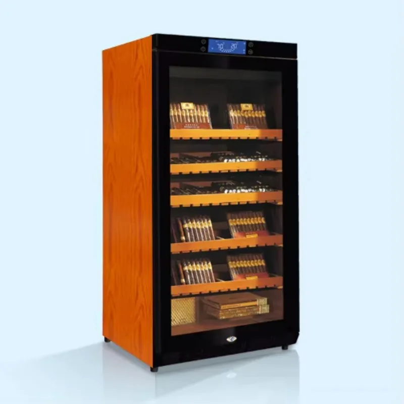 cigar humidor with electronic temperature and humidity control and Spanish cedar wood