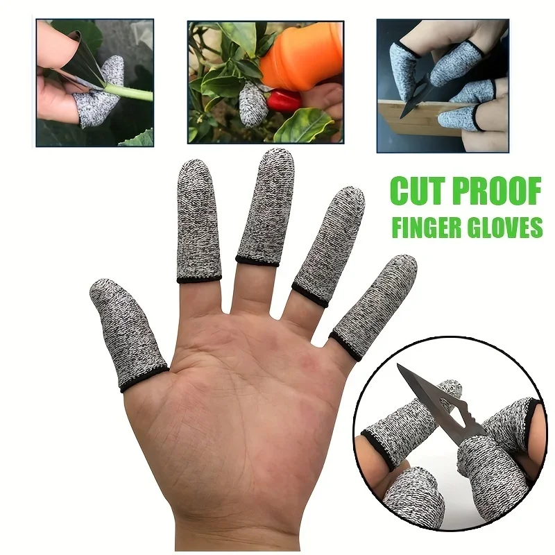 10Pcs 5-level Protection High Performance Anti Cutting Finger Gloves for Outdoor Work in Kitchen image 2