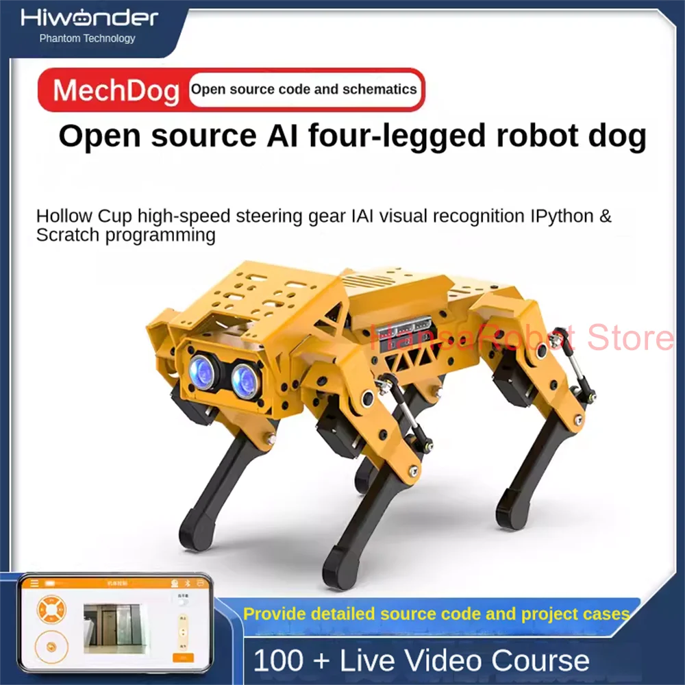 Cup AI Robot Dog mebchdog ، مجموعة روبوتات إلكترونية بصرية ذكية ، برمجة رسومية Python