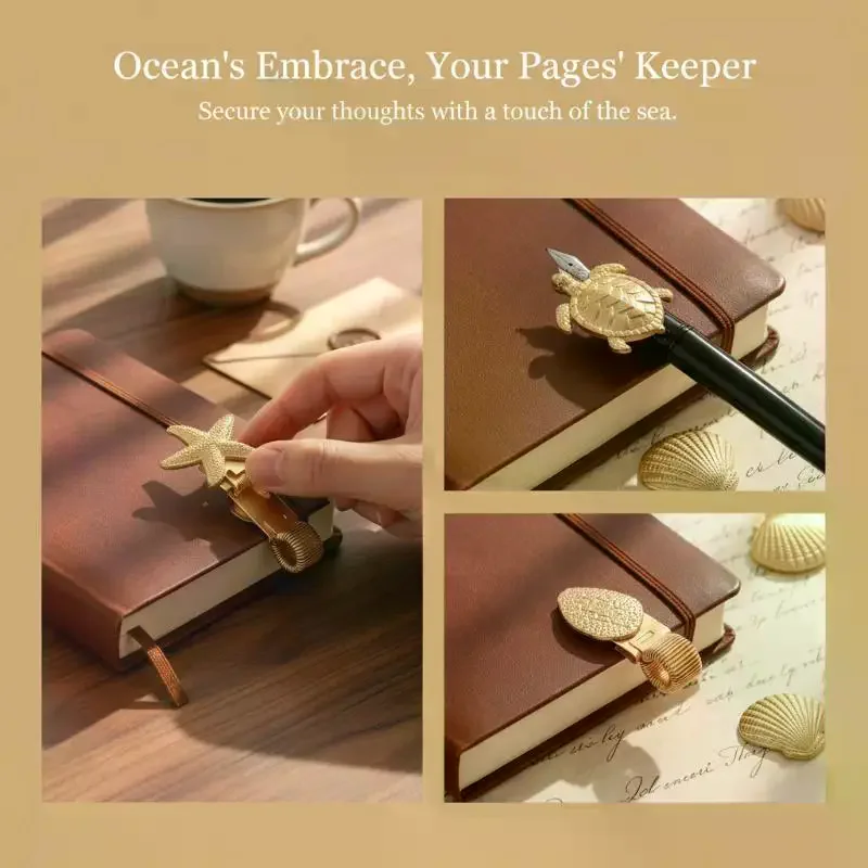 Ocean Metal Pen Clip Spring Loaded Pen Holder For Notebook Journal Office School Stationery