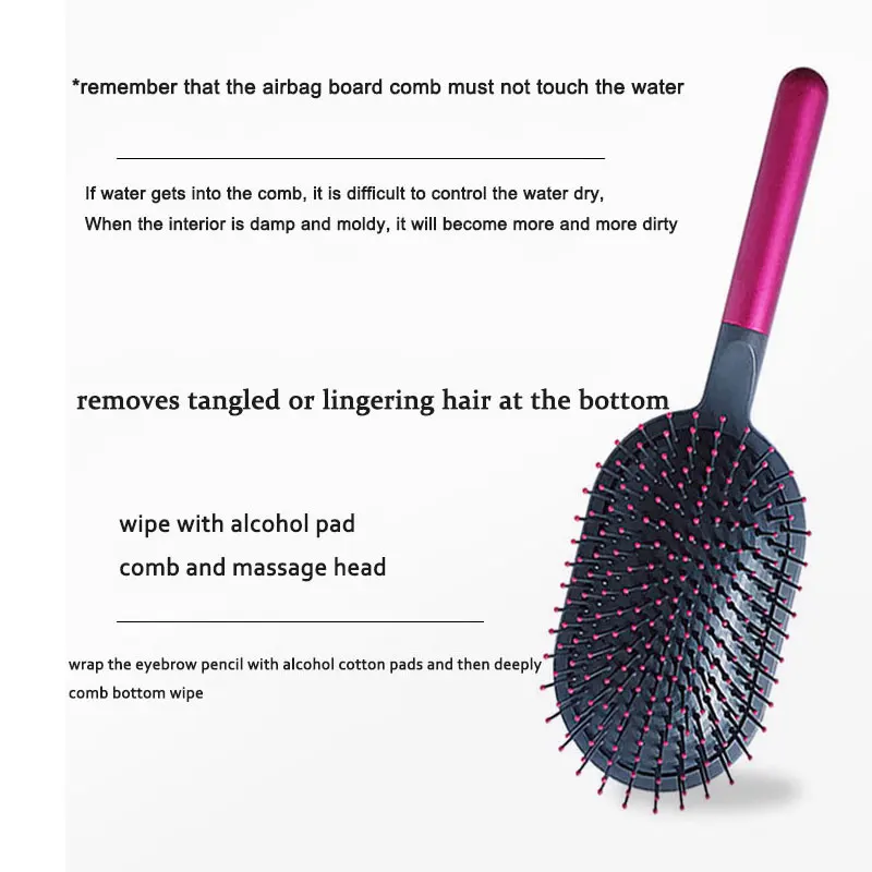 New For Dyson Airbag Comb+Wide Tooth Comb+Cylinder Comb Massage Airbag Hairbrush Hairdressing Curly Styling Set Kit