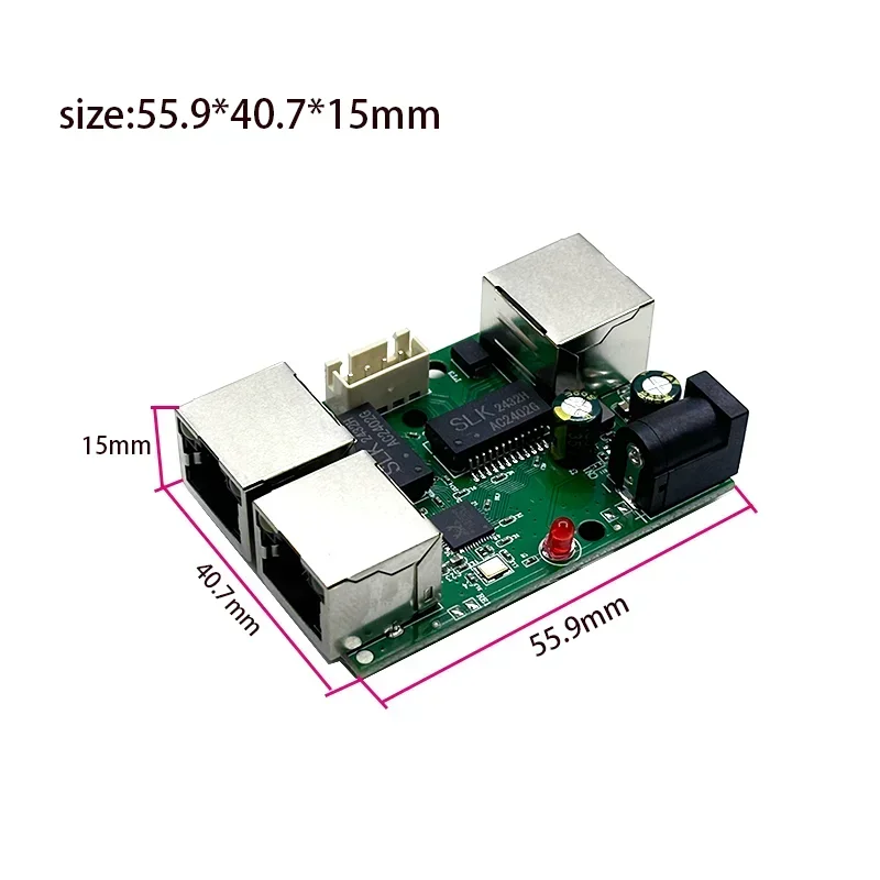 Mini PCBA 4 portas Networkmini módulo de interruptor ethernet 10/100Mbps 5V 12V 15V 18V 24V