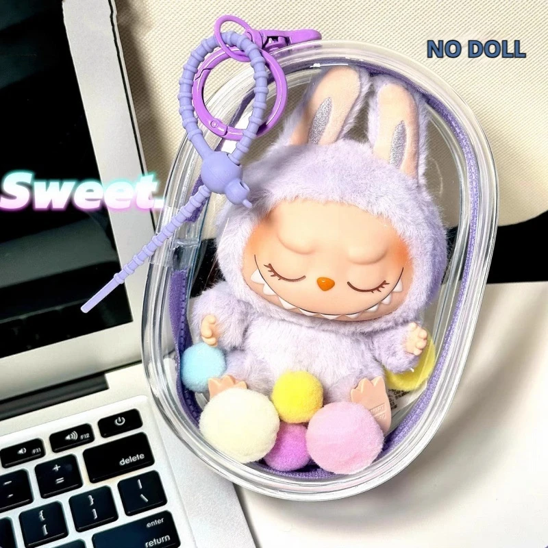 

Protective Cover Cotton Doll Sitting Bag Transparent doll 13/15/19cm Dustproof Hanging Plush Doll Drying Walking Baby Doll bag
