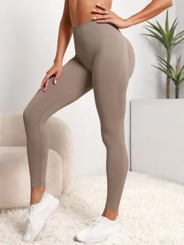 Sömlösa höftlyftande leggings för kvinnor, sömlösa sportleggings med hög midja, fitnessleggings med push up, yogaleggings, gymkläder, sportkläder 8 best sales Mallas fitness armhävningar - №4