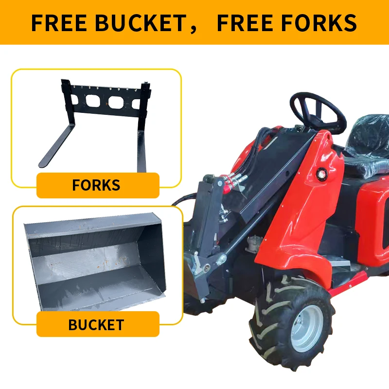 Spot ~ لودر منزلق صغير متعدد الوظائف ثلاثي العجلات، جرافة ديزل هيدروليكية خفيفة الوزن، وملحقاتها