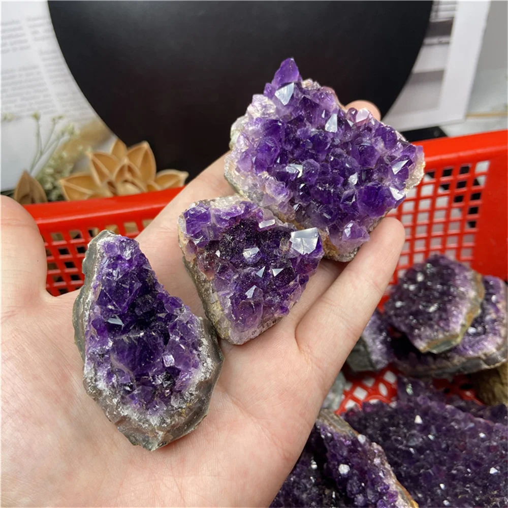 D5 Amethyst Natural Stone Purple Pink Amethysts Crystals Cluster Druzy Geode Mineral Rock Healing Crystal Energy Wand Crafts
