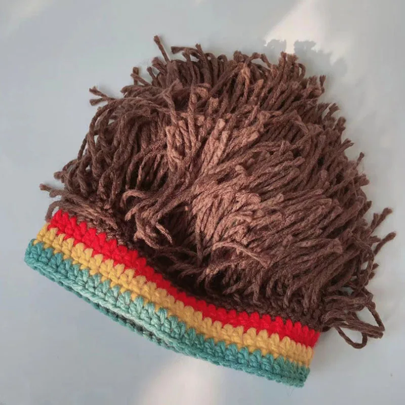 أزياء قبعة الرعد شبح الضفائر القذرة أزياء Heattech الحياكة قبعة شعر مستعار قبعة أنيقة مضحك قبعة العصرية القبعات