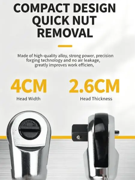 Compact For pneumatic Ratchet Wrench with 4cm Head Width for Confined Spaces and Precision Tightening in Industrial Settings