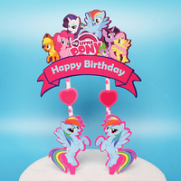 1pcs/lot My Little Pony Theme Cake Decoration Cake Card Topper Kids Girls Birthday Party Supplies Baby Shower Cupcake Picks
