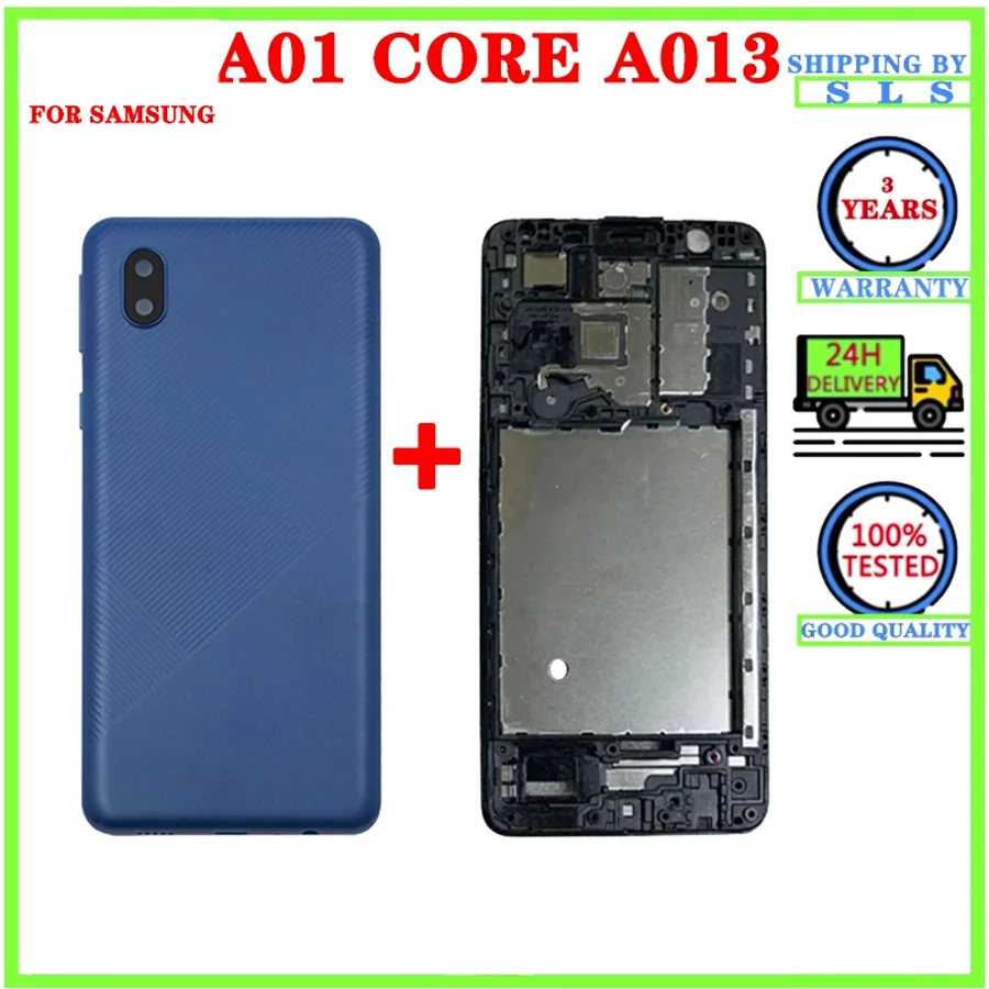 Housing Battery Back Cover For Samsung Galaxy A01 Core A013 Rear Door With LCD Front Middle Frame Panel Chassis+Camera