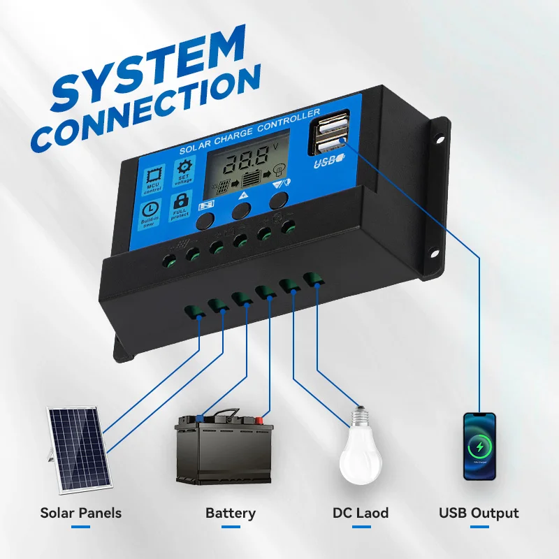 Kungf Solar Ready to Ship Big Stocks High Competitive Price AT series PWM Solar Charge Controller 10a 20a 30aa