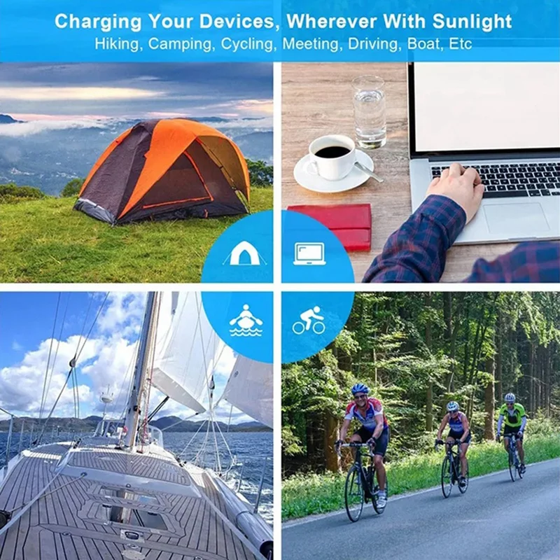 20W Portable Polysilicon Solar Panel Charger USB 5V DC Foldable Solar Panel For Phone Charge Power Bank For Hiking