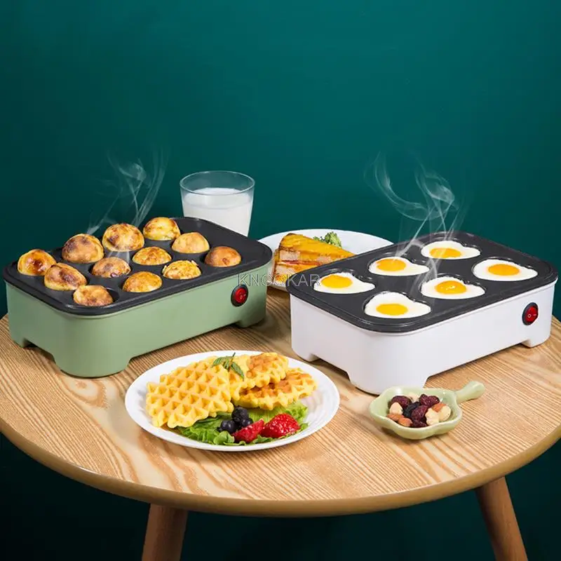 Ovos elétricos torrados máquina de hambúrguer feijão vermelho bolo crepe fabricante mini torta panqueca cozimento ovo frito omelete frigideira