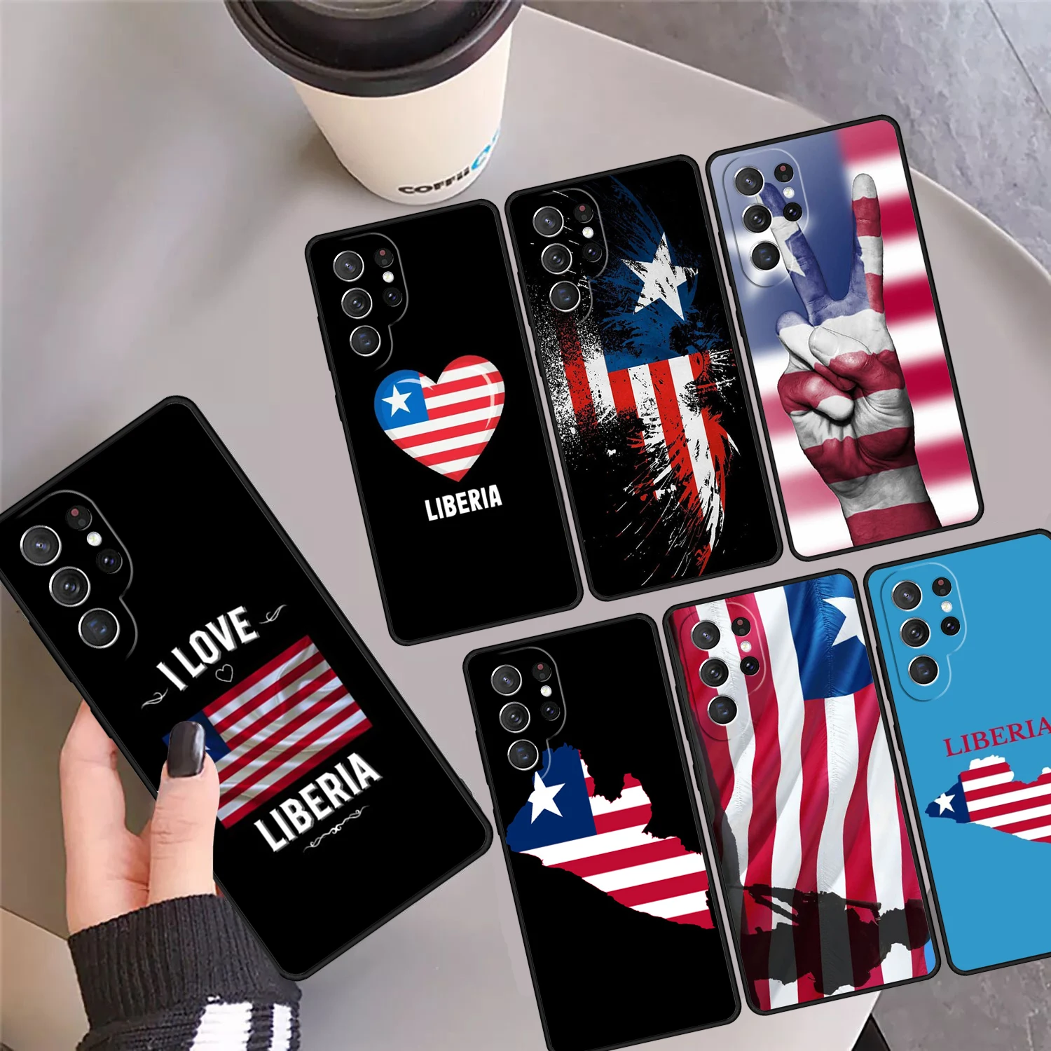 

Liberia Flag Phone Case Cover Coque For Samsung Galaxy S24 S25 Ultra S23 S22 Plus S21 FE S20 Note 10 20 Pro